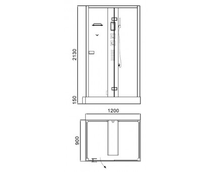 Душевая кабина Acquazzone Helena 120SW-R