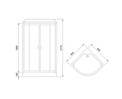 Душевая кабина Royal Bath RB 90HK5-WC-CH 90х90 см, с матовыми стеклами