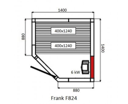 Финская сауна Frank F824 140х140 см