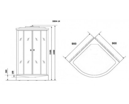 Душевая кабина Niagara NG-3304-14 90х90 см, с матовыми стеклами
