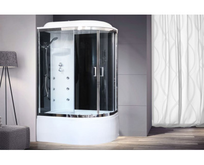 Душевая кабина Royal Bath RB 8120BK3-BT-CH 120х80 см, с прозрачными стеклами, левосторонняя