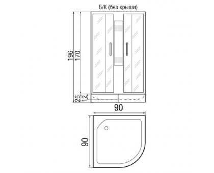 Душевая кабина River LENA 90/24 Б/К МТ