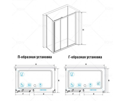 Душевой уголок RGW CL-40 (CL-11 + Z-050-1) 120x100, прозрачное стекло