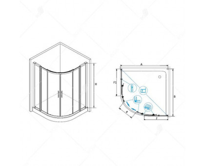 Душевой уголок RGW HO-511 (HO-51 + 2Z-41) 110x110, прозрачное стекло