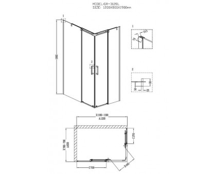 Душевой уголок Grossman GR-3120L 120х80