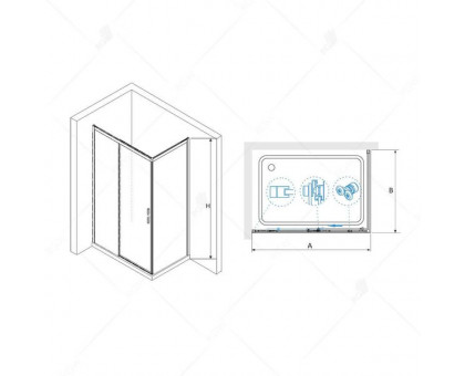 Душевой уголок RGW LE-41B (LE-12B + Z-22B) 190x80, прозрачное стекло