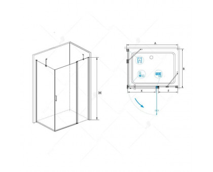 Душевой уголок RGW LE-44 (LE-04+Z-14) 110x90, прозрачное стекло