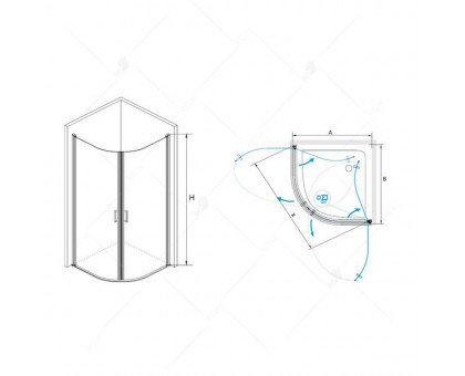 Душевой уголок RGW LE-54 90x90, прозрачное стекло