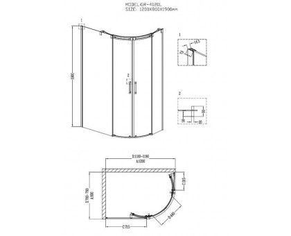 Душевой уголок Grossman GR-4120L 120х80