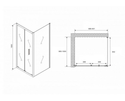 Душевой уголок ABBER Sonnenstrand AG07090B-S100B