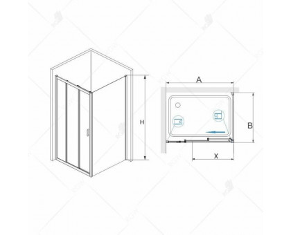 Душевой уголок RGW PA-73 P (PA-13 + 2Z-33) 90x90, прозрачное стекло