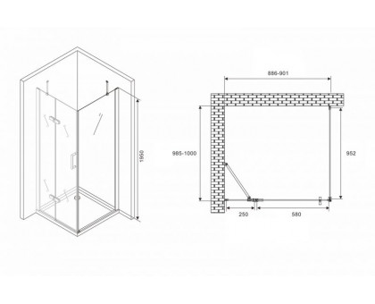 Душевой уголок ABBER Zart AG08090-S101