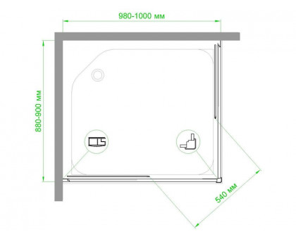 Душевой уголок Royal Bath RB HPD-C-CH 100х90 см, с матовыми стеклами