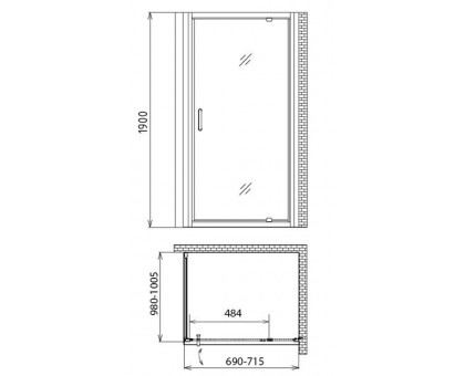 Душевой уголок Gemy Sunny Bay S28130-A100 70х100 см