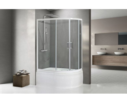 Душевой уголок Royal Bath RB 8120BK-T 120х80 см, с прозрачными стеклами, левосторонний