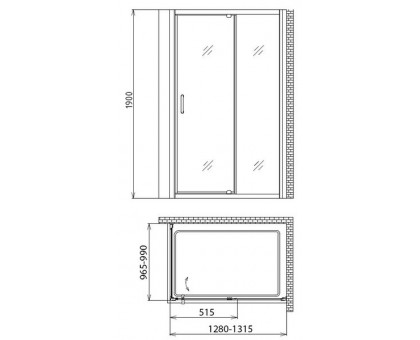 Душевой уголок Gemy Sunny Bay S28191D-A100 130х100 см