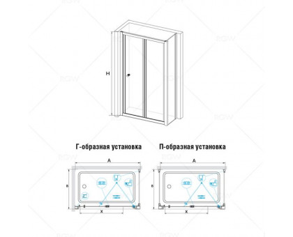 Душевой уголок RGW CL-41 (CL-21 + Z-12) 80x90, прозрачное стекло