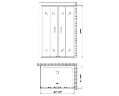 Душевой уголок Gemy Victoria S30192A-A90 150х90 см