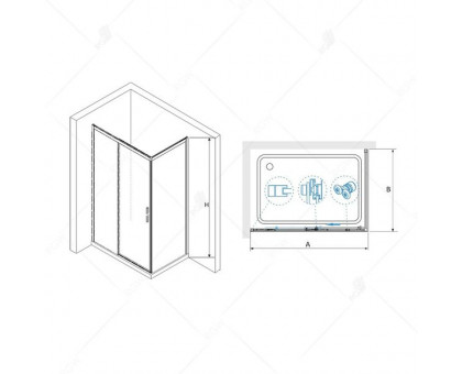 Душевой уголок RGW LE-41 (LE-12 + Z-22) 170x100, прозрачное стекло